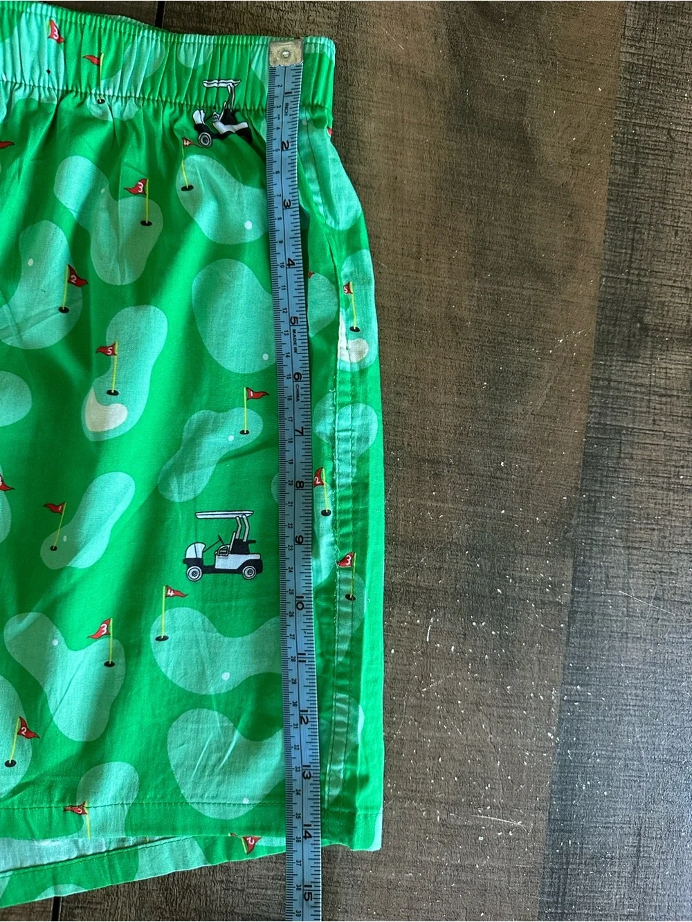 Old Navy Golf Course Print Boxer Shorts Men's Small Green Novelty Lounge Sleep